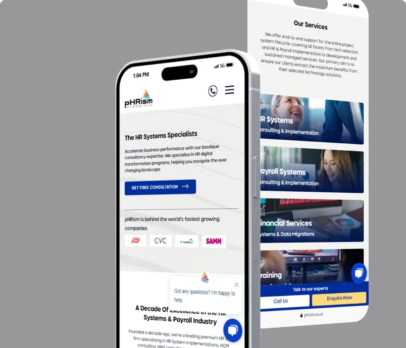 Phrism UI/UX Design, SEO, B2B Lead Generation Project