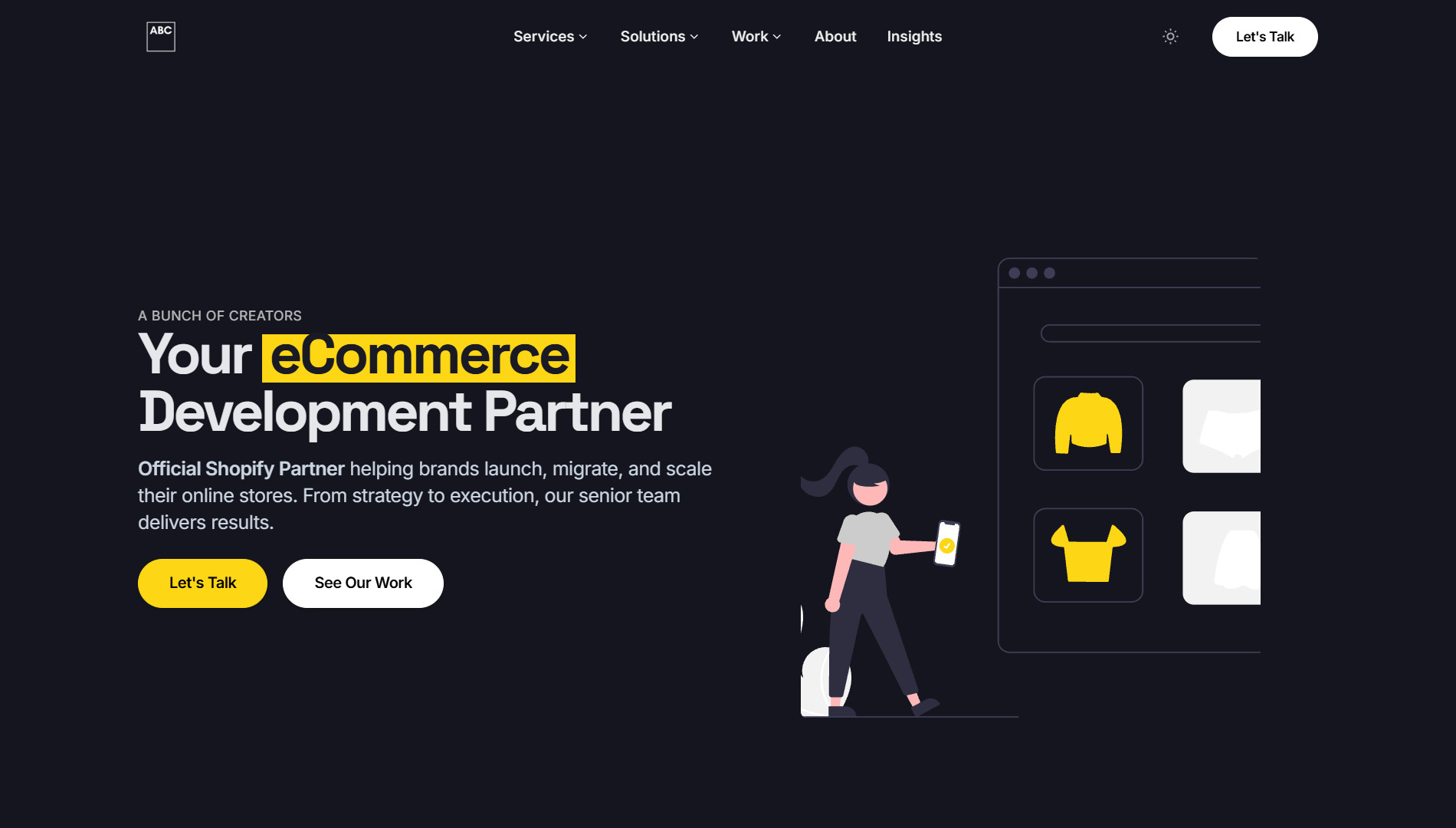 A Bunch of Creators website screenshot